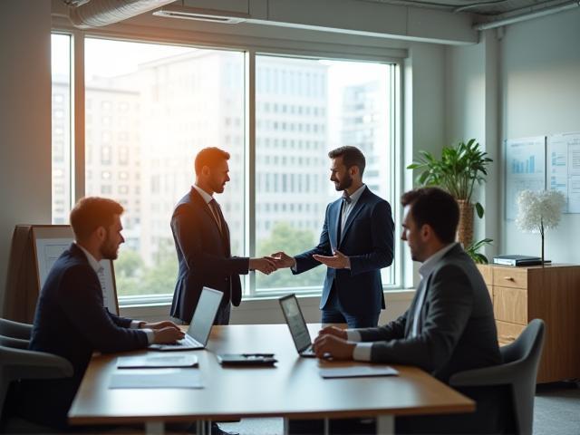 Equipo de consultores de OTC EVENTS LTD en oficina moderna